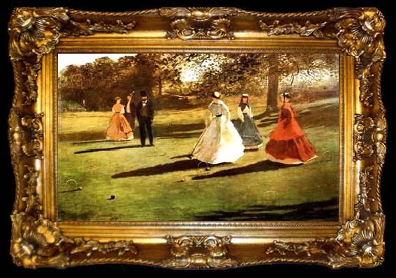 framed  Winslow Homer Croquet Players, ta009-2